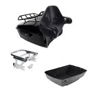 ブラックキング トランクバックレスト & マウントラック ハーレーツアーパックツーリング 1997-2008 に適合 Black King Trunk Backrest & Mount Rack Fit For Harley Tour Pak Touring 1997-2008