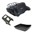 ブラックみじん切りトランクバックレストマウントラックハーレーツアーパックツーリング09-2013に適合 Black Chopped Trunk Backrest Mount Rack Fit For Harley Tour Pak Touring 09-2013