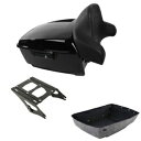 ブラック キング パック トランク バックレスト マウント ラック ハーレー ツアー パック ツーリング 14 アップに適合 Black King Pack Trunk Backrest Mount Rack Fits For Harley Tour Pak Touring 14-Up