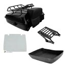 みじん切りトランクバックレストマウントラックベースプレートハーレーツーリング 14-24 ブラックに適合 Chopped Trunk Backrest Mount Rack Base Plate Fit For Harley Touring 14-24 Black