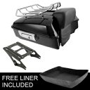 チョップドトランクバックレストマウントラック ハーレーツアーパックストリートグライド14-24 22に適合 Chopped Trunk Backrest Mount Rack Fit For Harley Tour-Pak Street Glide 14-24 22