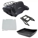 チョップドトランクバックレストラックマウントハーレーツアーパックツーリング 14-2024 ブラックに適合 Chopped Trunk Backrest Rack Mount Fit For Harley Tour Pak Touring 14-2024 Black
