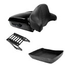 ブラック チョップド パック トランク バックレスト マウント ハーレー ツアーパック ツーリング 14-2024 に適合 Black Chopped Pack Trunk Backrest Mount Fits For Harley Tour-Pak Touring 14-2024