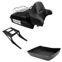ブラックみじん切りトランクバックレストマウントラックハーレーツアーパックファットボーイ2008-2017用 Black Chopped Trunk Backrest Mount Rack Fit For Harley Tour Pak Fatboy 2008-2017