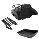 ビビッドブラックチョップドトランクバックレストマウント ハーレーツアーパックツーリング2014-24に適合 Vivid Black Chopped Trunk Backrest Mount Fit For Harley Tour-Pak Touring 2014-24