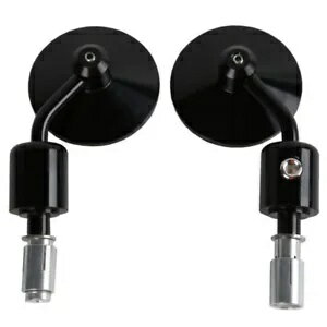 ブラックオートバイ 3 "ラウンド 7/8" ハンドルバーエンドバックミラーハーレーに適合 Black Motorcycl..