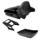 ブラックチョップドトランクバックレストパッドマウントハーレーツアーパックロードキング2014-24用 Black Chopped Trunk Backrest Pad Mount Fit For Harley Tour Pak Road King 2014-24