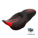 ライダー&パッセンジャージェルシート ハーレーツーリングロードグライド 2009-2023 ブラックレッドに適合 Rider & Passenger Gel S...