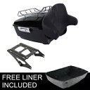 キングトランクバックレストブラックマウントラックハーレーツアーパックパックツーリング14-24に適合 King Trunk Backrest Black Mount Rack Fit For Harley Tour Pak Pack Touring 14-24