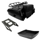 ブラックみじん切りトランクバックレストラックマウントハーレーツアーパックロードキング14-24用 Black Chopped Trunk Backrest Rack Mount Fit For Harley Tour Pak Road King 14-24
