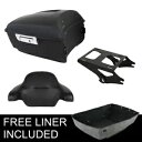 マットブラックキングトランクバックレストマウントラックハーレーロードキンググライド14-24用 Matte Black King Trunk Backrest Mount Rack Fit For Harley Road King Glide 14-24