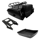 ブラックみじん切りトランクバックレストラックマウントハーレーエレクトラグライド2014-2024用 Black Chopped Trunk Backrest Rack Mount Fit For Harley Electra Glide 2014-2024