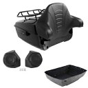 ブラックキング トランクラックバックレストスピーカー ハーレーロードキンググライド 2014-2024 に適合 Black King Trunk Rack Backrest Speakers Fit For Harley Road King Glide 2014-2024