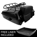 ブラックみじん切りトランクバックレストトップラックハーレーロードグライドツアーパック2014-24用 Black Chopped Trunk Backrest Top Rack Fit For Harley Road Glide Tour Pak 2014-24