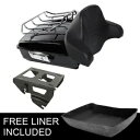 ブラックチョップドパックトランクバックレストラックソロマウントハーレーロードキング14-24用 Black Chopped Pack Trunk Backrest Rack Solo Mount Fit For Harley Road King 14-24