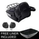 ブラック キング パック トランク バックレスト スピーカー ハーレー ツーリング ロード グライド 14-24 に適合 Black King Pack Trunk Backrest Speakers Fit For Harley Touring Road Glide 14-24