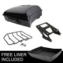 チョップドパック トランク ブラック バックレスト マウント ハーレー ツアーパック ロード グライド 14-24 に適合 Chopped Pack Trunk Black Backrest Mount Fit For Harley Tour-Pak Road Glide 14-24