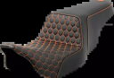 Saddlemen ステップアップ オレンジ ハニカム ゲル シート 2008-2024 ハーレー ツーリング モデルに適合 Saddlemen Step Up Orange Honeycomb Gel Seat fits 2008-2024 Harley Touring Models
