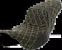 Saddlemen ステップアップ 拡張ゴールド格子ゲルシート 2008-2024 ハーレーツーリングに適合 Saddlemen Step Up Extended Gold Lattice Gel Seat fits 2008-2024 Harley Touring