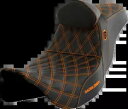 Saddlemen SDC プロシリーズ オレンジ格子シート & バックレスト 08-24 ハーレーツーリング用 Saddlemen SDC Pro Series Orange Lattice Seat & Backrest for 08-24 Harley Touring