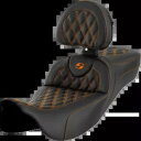 Saddlemen ロードソファ オレンジ ラティス 拡張シート & バックレスト 08-24 ハーレー ツーリング Saddlemen Roadsofa Orange Lattice Extended Seat & Backrest 08-24 Harley Touring