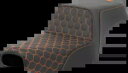 Saddlemen ステップアップ オレンジ ハニカム ゲル シート 2004-22 ハーレー スポーツスター 3.3G に適合 Saddlemen Step Up Orange Honeycomb Gel Seat fits 2004-22 Harley Sportster 3.3G