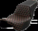 Saddlemen ステップアップ オレンジ ハニカム 拡張ゲルシート 2008-24 ハーレー ツーリングに適合 Saddlemen Step Up Orange Honeycomb Extended Gel Seat fits 2008-24 Harley Touring