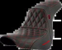 Saddlemen SDC プロシリーズ レッド格子ゲルシート 2018-2024 ハーレー ソフテイル FXLR に適合 Saddlemen SDC Pro Series Red Lattice Gel Seat fits 2018-2024 Harley Softail FXLR