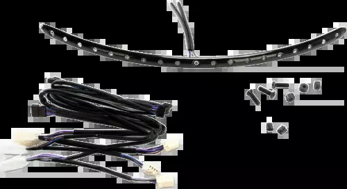 Cycle Visions ブラック LED フロントガラス フェアリング トリム 1996-2013 ハーレー ツーリング FLHT Cycle Visions Black LED Windshield Fairing Trim 1996-2013 Harley Touring FLHT