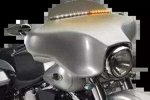 Cycle Visions クローム LED フロントガラス フェアリング トリム 1996-2013 ハーレー ツーリングに適合 Cycle Visions Chrome LED Windshield Fairing Trim fits 1996-2013 Harley Touring