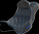 Saddlemen SDC プロシリーズ ブルー格子シート & バックレスト 2008-24 ハーレーツーリング用 Saddlemen SDC Pro Series Blue Lattice Seat & Backrest for 2008-24 Harley Touring
