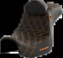 Saddlemen SDC プロシリーズ オレンジ格子シート & バックレスト 2006-17 ハーレー ダイナに適合 Saddlemen SDC Pro Se...
