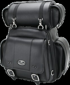 サドルメン ブラック レザー CD3600 リア オートバイ シーシーバー バッグ ハーレーダビッドソン Saddlemen Black Leather CD3600 Rear Motorcycle Sissy Bar Bag Harley Davidson