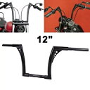 12 インチ ファット エイプ ハンガー 1-1/4 インチ ハンドルバー ハーレー スポーツスター ダイナ FXD ロード グライド用 12'' Fat Ap...