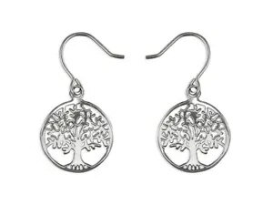 ツリー オブ ライフ ドロップ イヤリング - スターリングシルバー Tree of Life Drop Earrings - Sterl..
