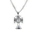 メンズ ケルト クロス、60 cm ヘビー ダイヤモンド カット カーブ チェーン スターリング シルバー Mens Celtic Cross on 60 cm...