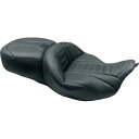 MUSTANG 0801-1376 79006SB ワンピース デラックス ツーリング シート - ブラック W/スカイブルー ステッチ MUSTANG 0801-1376 79006SB One-Piece Deluxe Touring Seat-Black W/Sky Blue Stitch