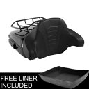 ブラックみじん切りトランクバックレスト荷物ラックハーレーツアーパックツーリング14-24用 Black Chopped Trunk Backrest Luggage Rack Fit For Harley Tour Pak Touring 14-24