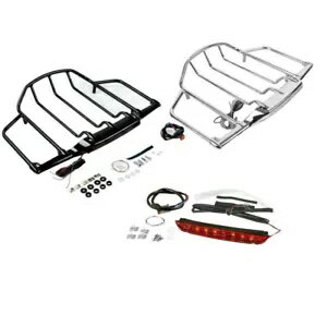 パックトランク荷物ラック LED ライトハーレーツアーパックロードキンググライド 93-13 に適合 Pack Trunk Luggage Rack LED Light Fit For Harley Tour Pak Road King Glide 93-13