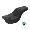 ブラックゲル運転席助手席ハーレーダイナストリートボブワイドグライド06-17に適合 Black Gel Driver Passenger Seat Fit For Harley Dyna Street Bob Wide Glide 06-17