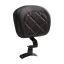 ブラックレッドフロントライダーバックレストパッドハーレーツーリングロードキンググライド09-Upに適合 Black Red Front Rider Backrest Pad Fit For Harley Touring Road King Glide 09-Up