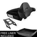 ブラックチョップドパックトランクバックレストマウントハーレーツアーパックロードグライド14-23に適合 Black Chopped Pack Trunk Backrest Mount Fit For Harley Tour Pak Road Glide 14-23