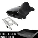 ブラックチョップドパックトランクバックレストマウントハーレーツアーパックツーリング14-23 USに適合 Black Chopped Pack Trunk Backrest Mount Fit For Harley Tour Pak Touring 14-23 US