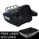 キングトランクバックレストブラック荷物ラックハーレーツアーパックロードキング14-23に適合 King Trunk Backrest Black Luggage Rack Fit For Harley Tour Pak Road King 14-23