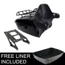 ブラックキング トランクバックレスト マウントラック付き ハーレーツアーパックツーリング 14-23 22用 Black King Trunk Backrest W/ Mount Rack Fit For Harley Tour Pak Touring 14-23 22
