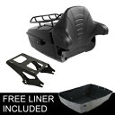 キングパック トランクバックレスト & ラック ハーレーツアーパック ストリートグライド 14-24 ブラックに適合 King Pack Trunk Backrest & Rack Fit For Harley Tour Pak Street Glide 14-24 Black