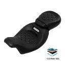 ブラック運転席助手席ゲルシートハーレーツーリングストリートグライド2009-23 2010に適合 Black Driver Passenger Gel Seat Fit For Harley Touring Street Glide 2009-23 2010