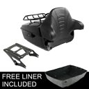 ブラック キング パック トランク バックレスト ラック ハーレー ツアー パック ロード キング 2014 年以降 US に適合 Black King Pack Trunk Backrest Rack Fit For Harley Tour Pak Road King 2014-Up US