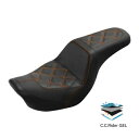 ゲル運転席助手席ハーレーダイナスーパーグライド 2006-2017 ブラックオレンジ Gel Driver Passenger Seat Fit For Harley Dyna Super Glide 2006-2017 Black Orange