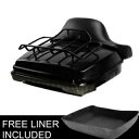 みじん切りパック トランク バックレスト ブラック 荷物 LED ライト ハーレー ツーリング 14-23 に適合 Chopped Pack Trunk Backrest Black Luggage LED Light Fit For Harley Touring 14-23